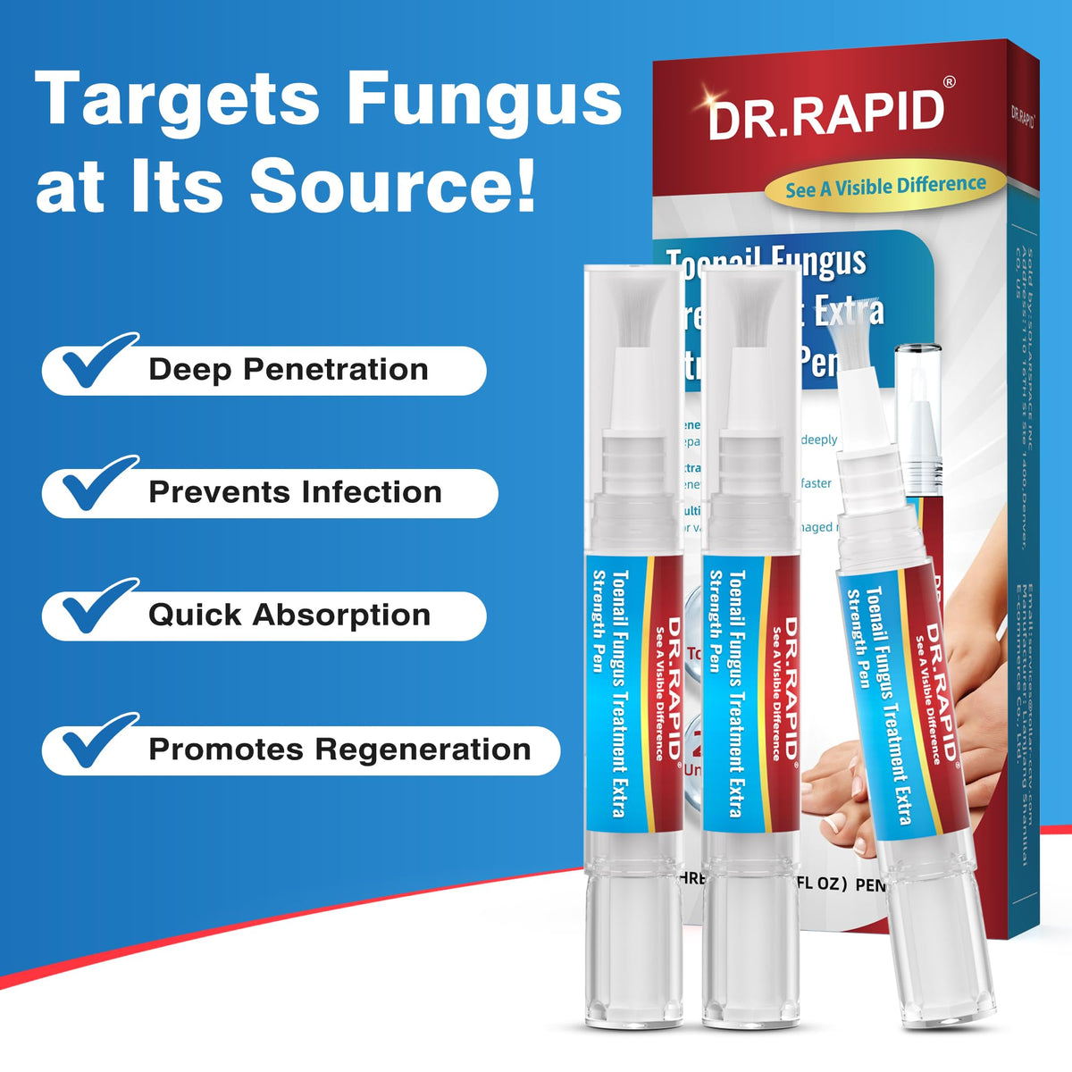 DR.RAPID 5ml pen next to ruler showing compact size benefit