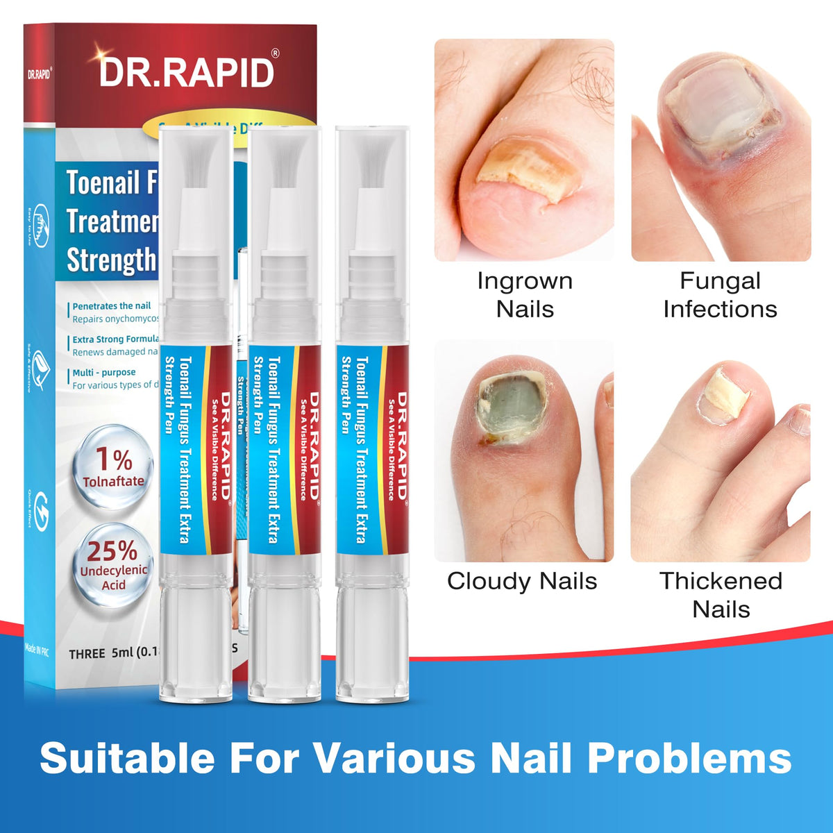 DR.RAPID three-pack layout emphasizing value and portability