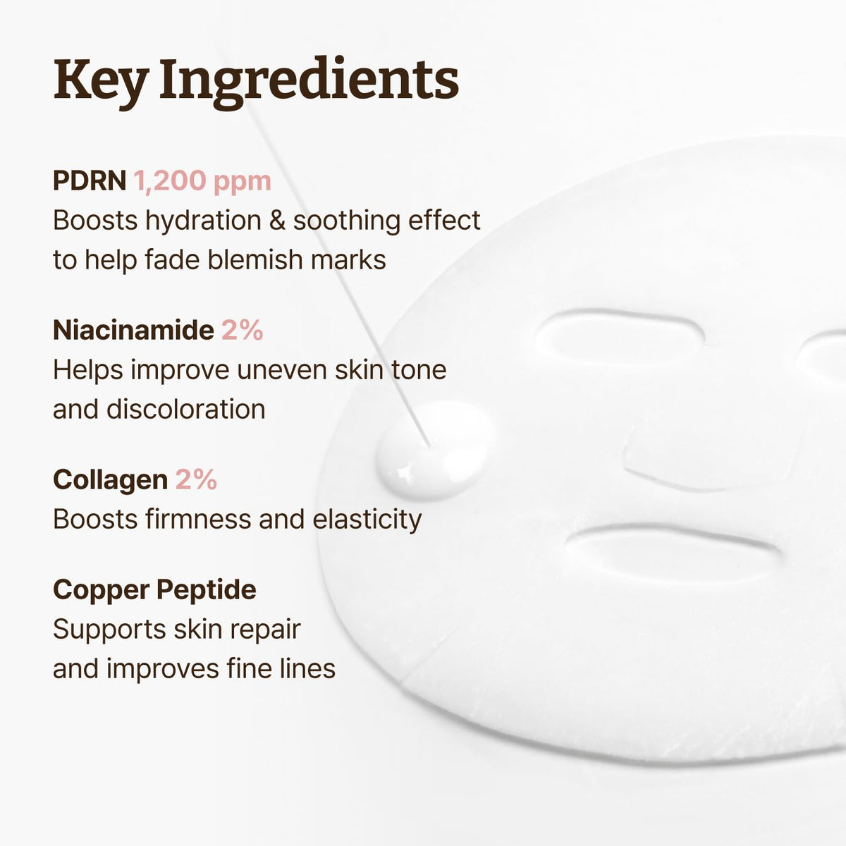 Dr.Reju-All mask next to hand for scale to show generous serum quantity
