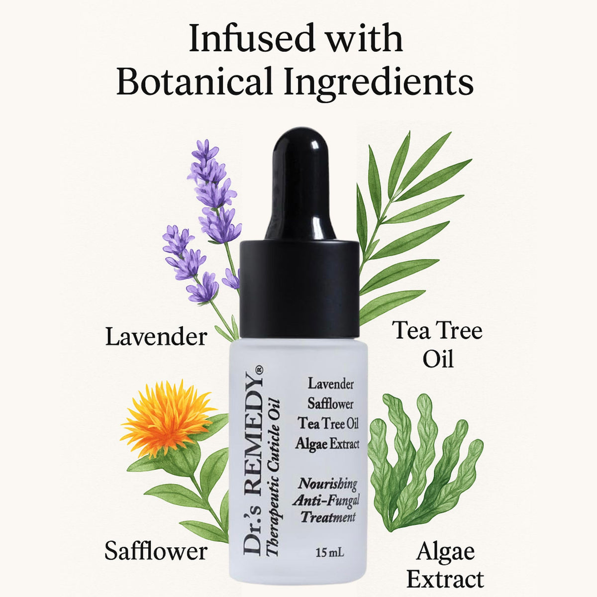 Dr.'s Remedy applied to nail and cuticle illustrating moisturized skin