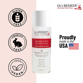 Dr.'s Remedy in use with cotton pad removing polish for non-irritating care