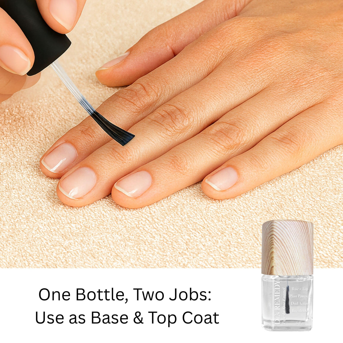 Dr.'s Remedy brush and cap detail demonstrating easy, precise application