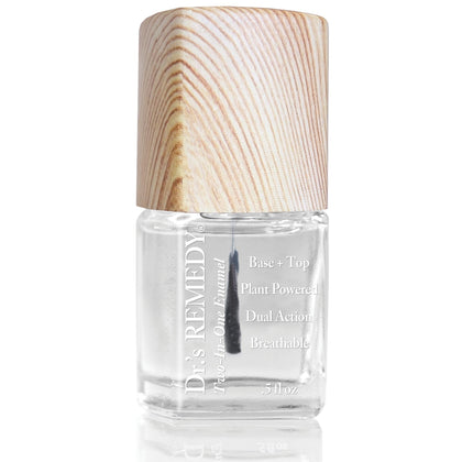 Dr.'s Remedy front bottle shot showing clear multi‑use polish and benefits