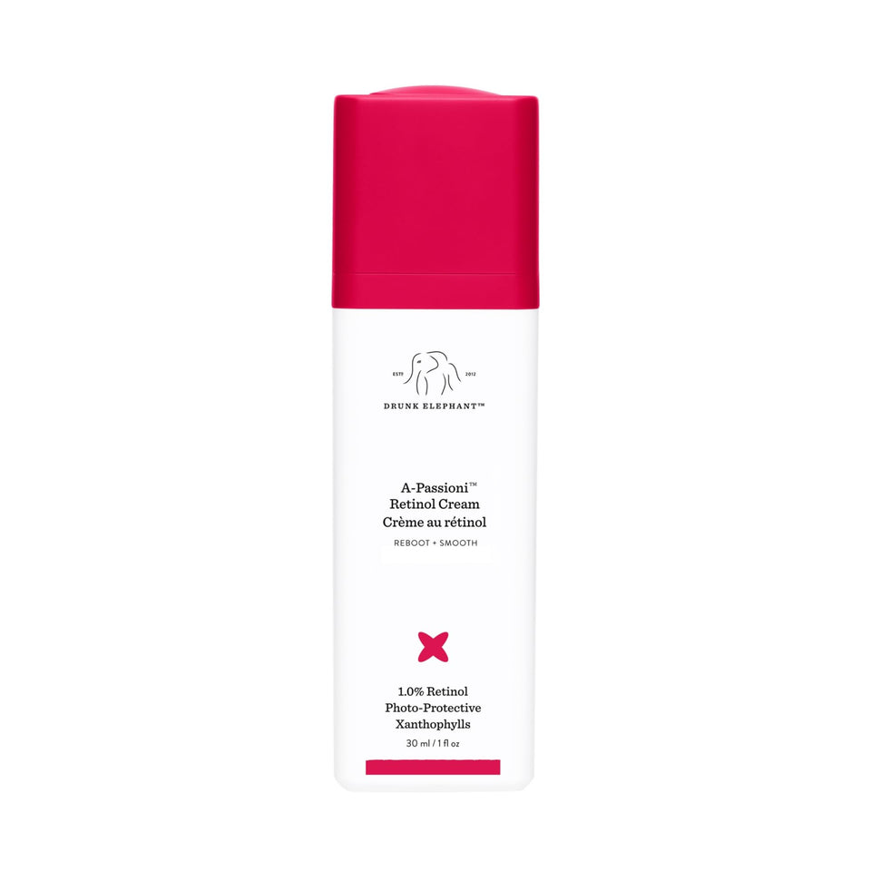 Drunk Elephant front packaging showing product name and clean clinical design benefiting clarity