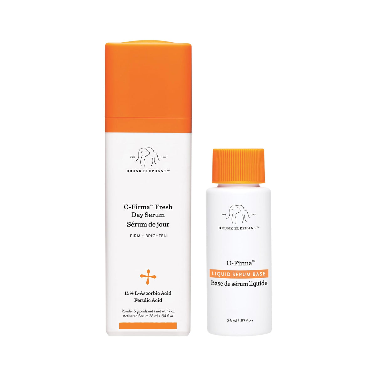 Drunk Elephant front packaging showing clean vitamin C serum design and benefit