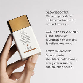Drunk Elephant D-Bronzi label close-up highlighting peptide and antioxidant ingredients