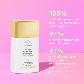 Drunk Elephant dropper dispensing a drop for precise, buildable glow