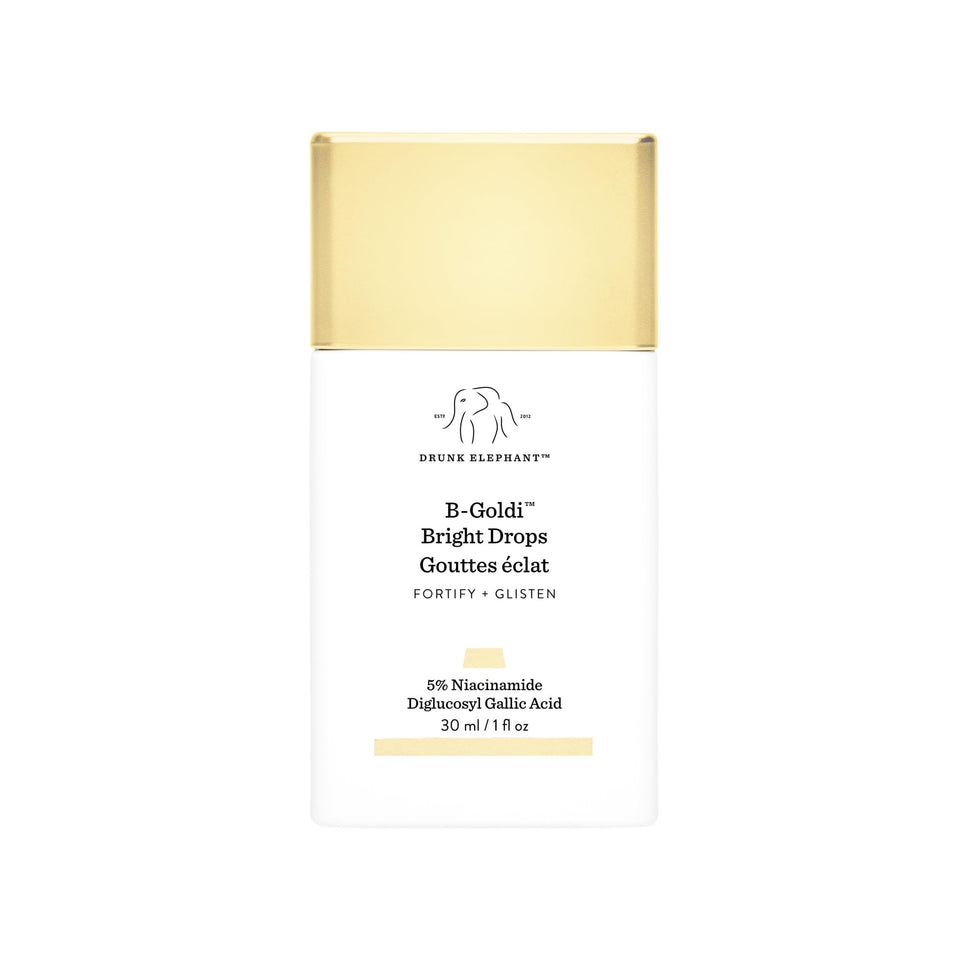 Drunk Elephant front packaging showing bottle and label benefits