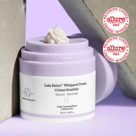 Drunk Elephant cream whipped texture close-up demonstrating lightweight absorbency