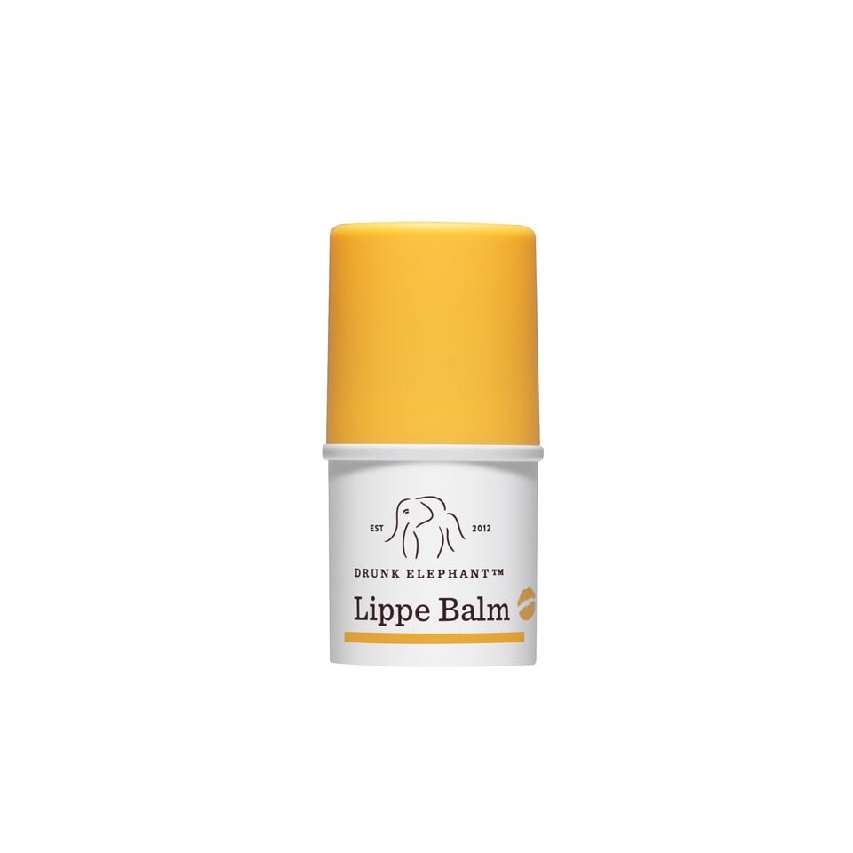 Drunk Elephant Lippe Balm front tube showing packaging and quick hydration benefit