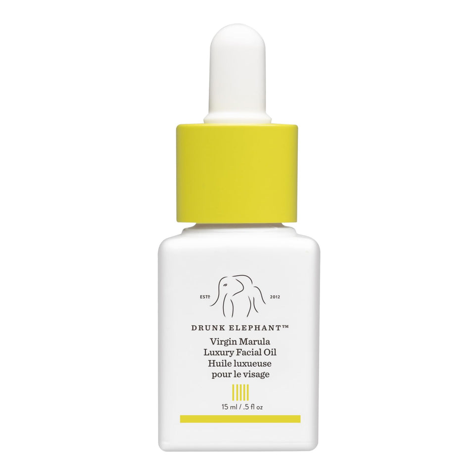 Drunk Elephant front packaging showing compact 15ml bottle and clean design for travel-friendly hydration