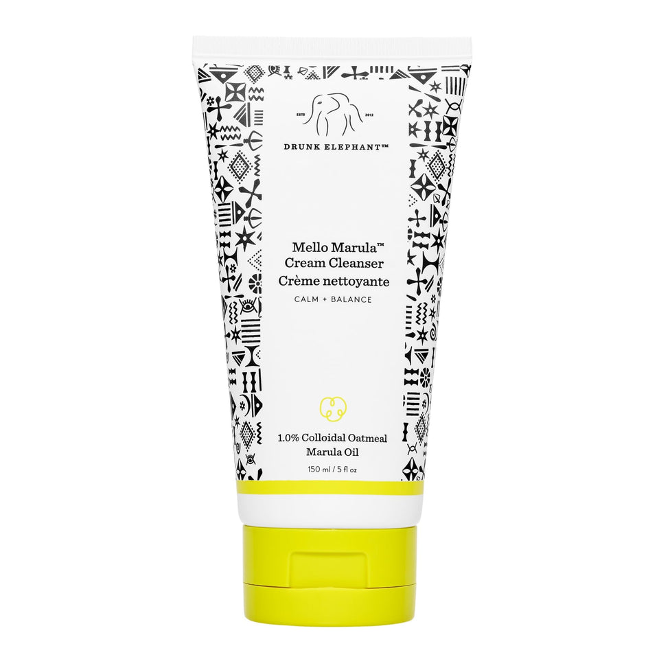 Drunk Elephant front packaging showing calming cream cleanser benefits