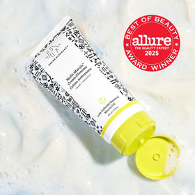 Drunk Elephant close-up cream texture highlighting gentle, low-lather feel