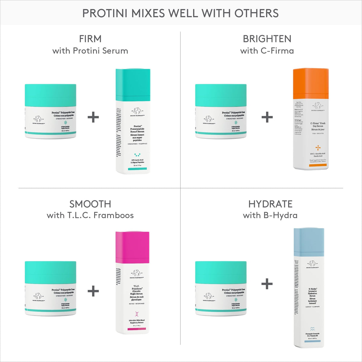 Drunk Elephant product beside morning essentials showing routine compatibility