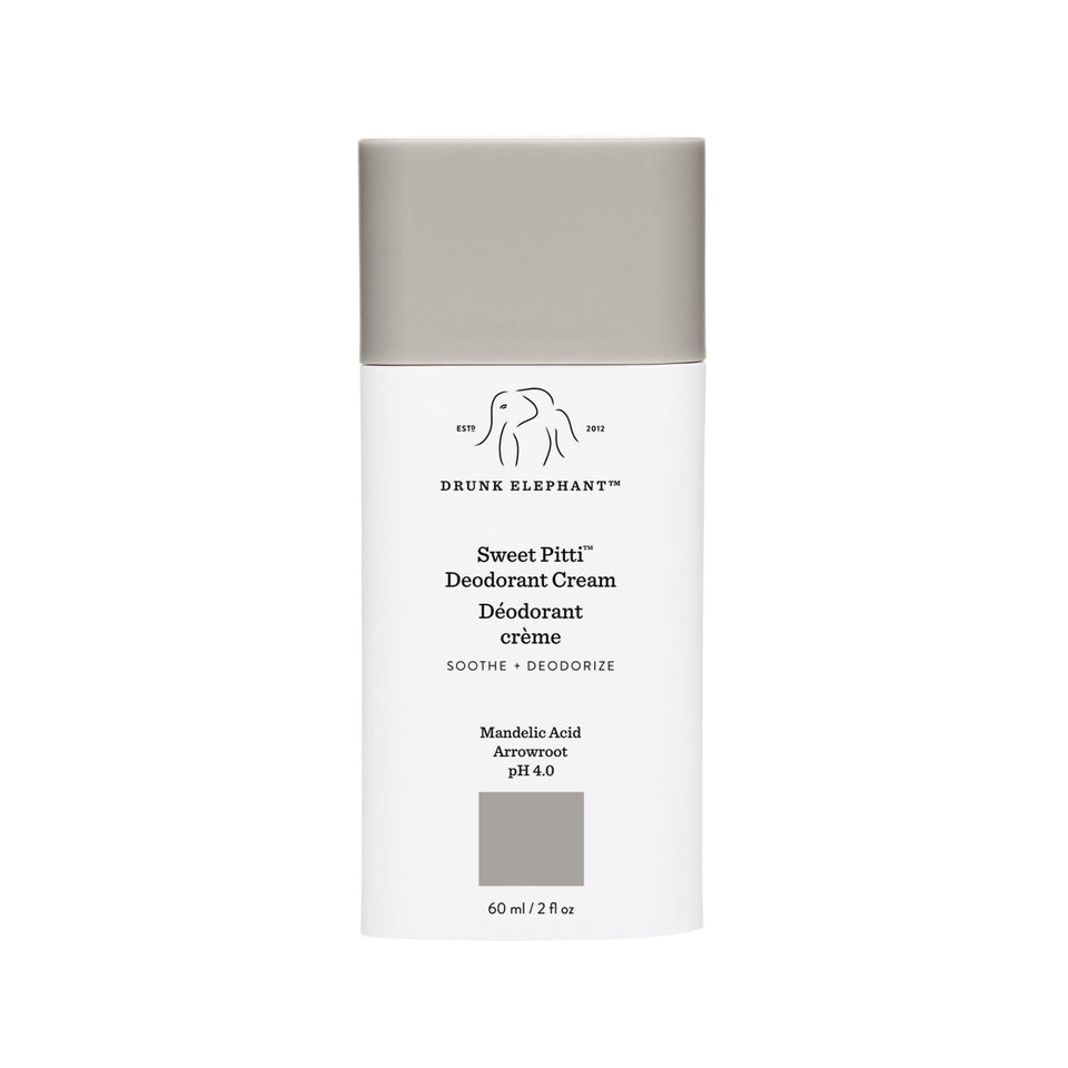 Drunk Elephant jar front view showing clean packaging and gentle deodorant