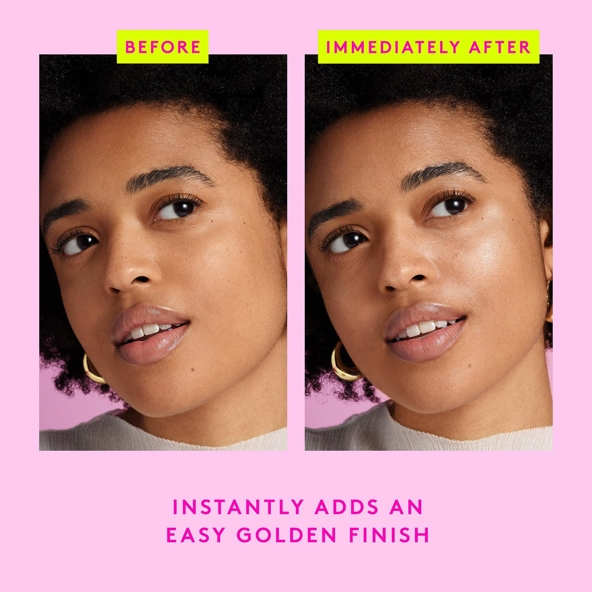 Drunk Elephant golden serum texture on skin highlighting warm radiance