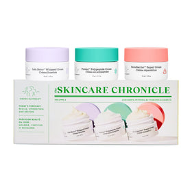Drunk Elephant front packaging showing travel-size moisturizer trio and convenience
