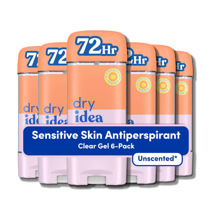 Dry Idea front packaging showing unscented gel and benefits