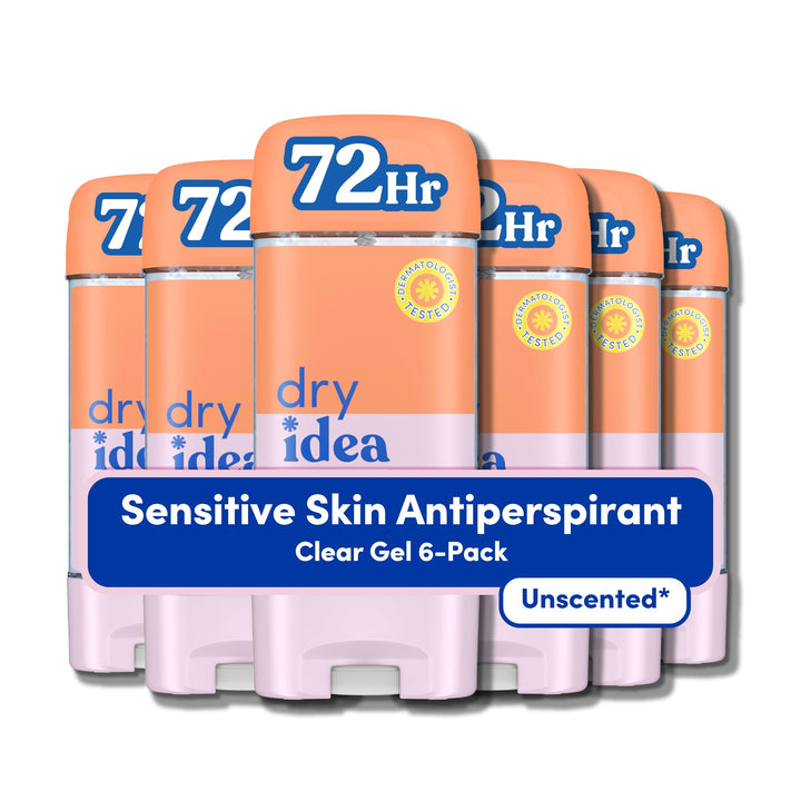 Dry Idea front packaging showing unscented gel and benefits