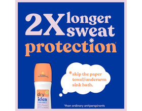 Dry Idea beside a shirt illustrating clear application with minimal marks