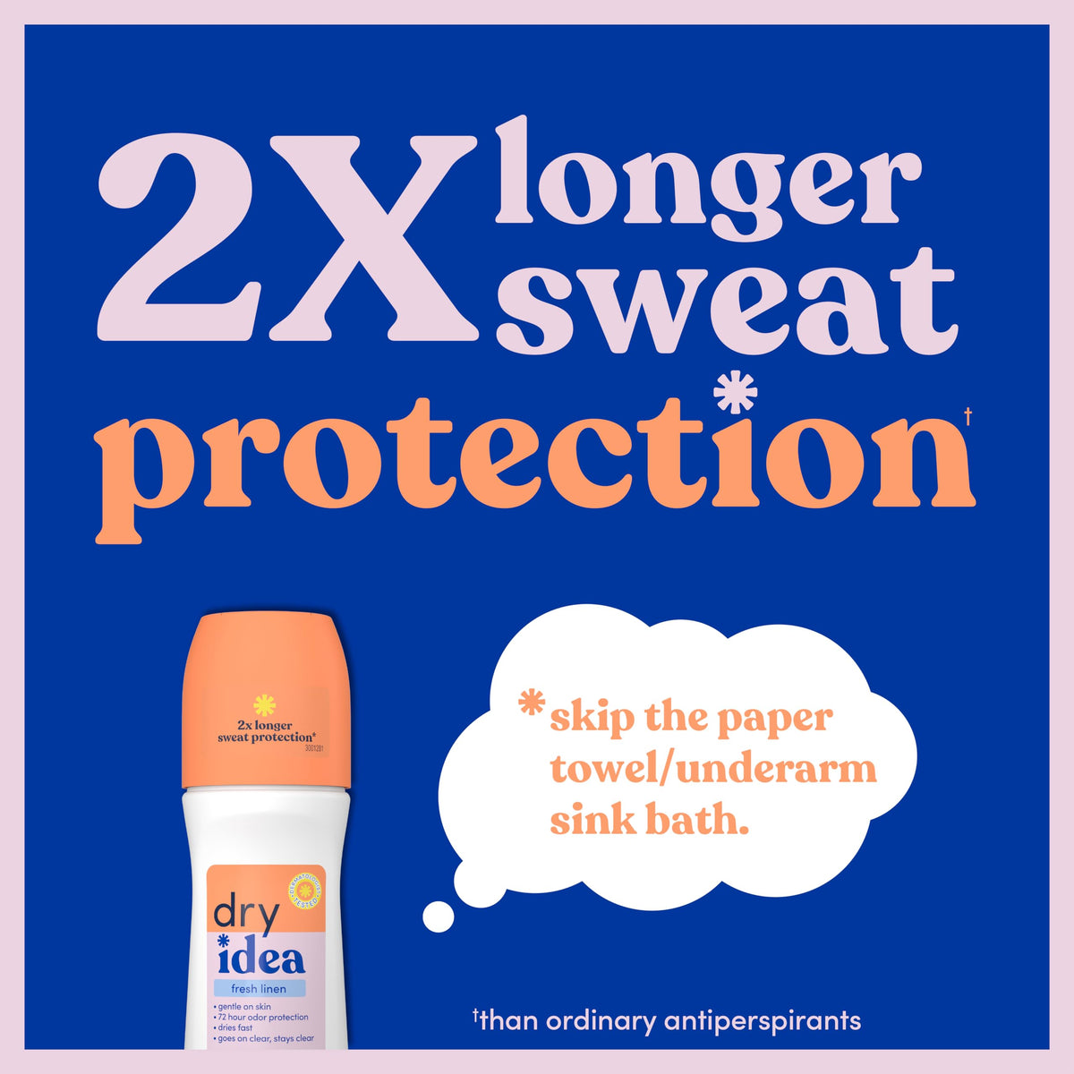 Dry Idea roll-on applicator close-up displaying smooth ball for easy, even application