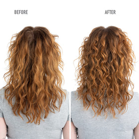 Drybar in use on curly hair showing improved curl clumping and volume