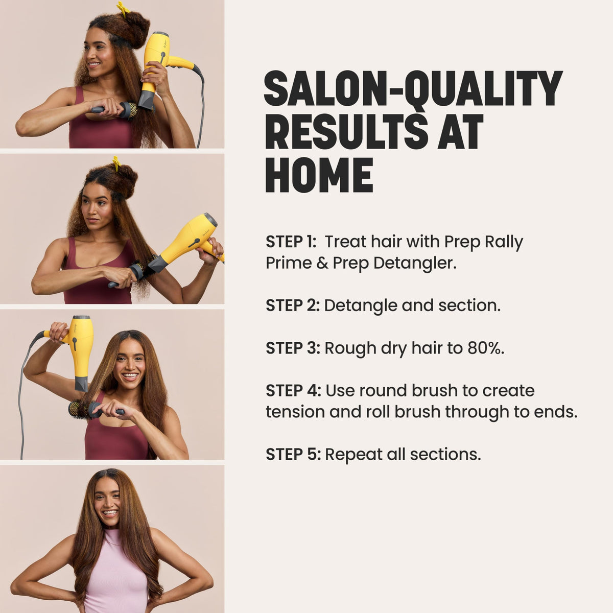 Drybar Buttercup held in hand to highlight lightweight comfortable handling