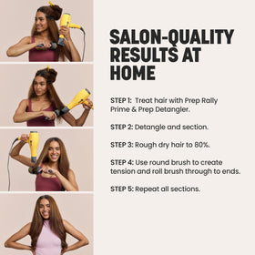 Drybar Buttercup held in hand to highlight lightweight comfortable handling