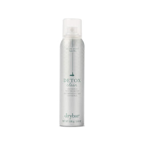 Drybar Detox Clear front packaging shows clear can for quick refresh