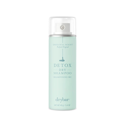 Drybar Detox front packaging showing compact travel bottle and benefits