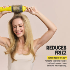 Drybar Double Shot beside ruler to show size and 2.44-inch oval barrel