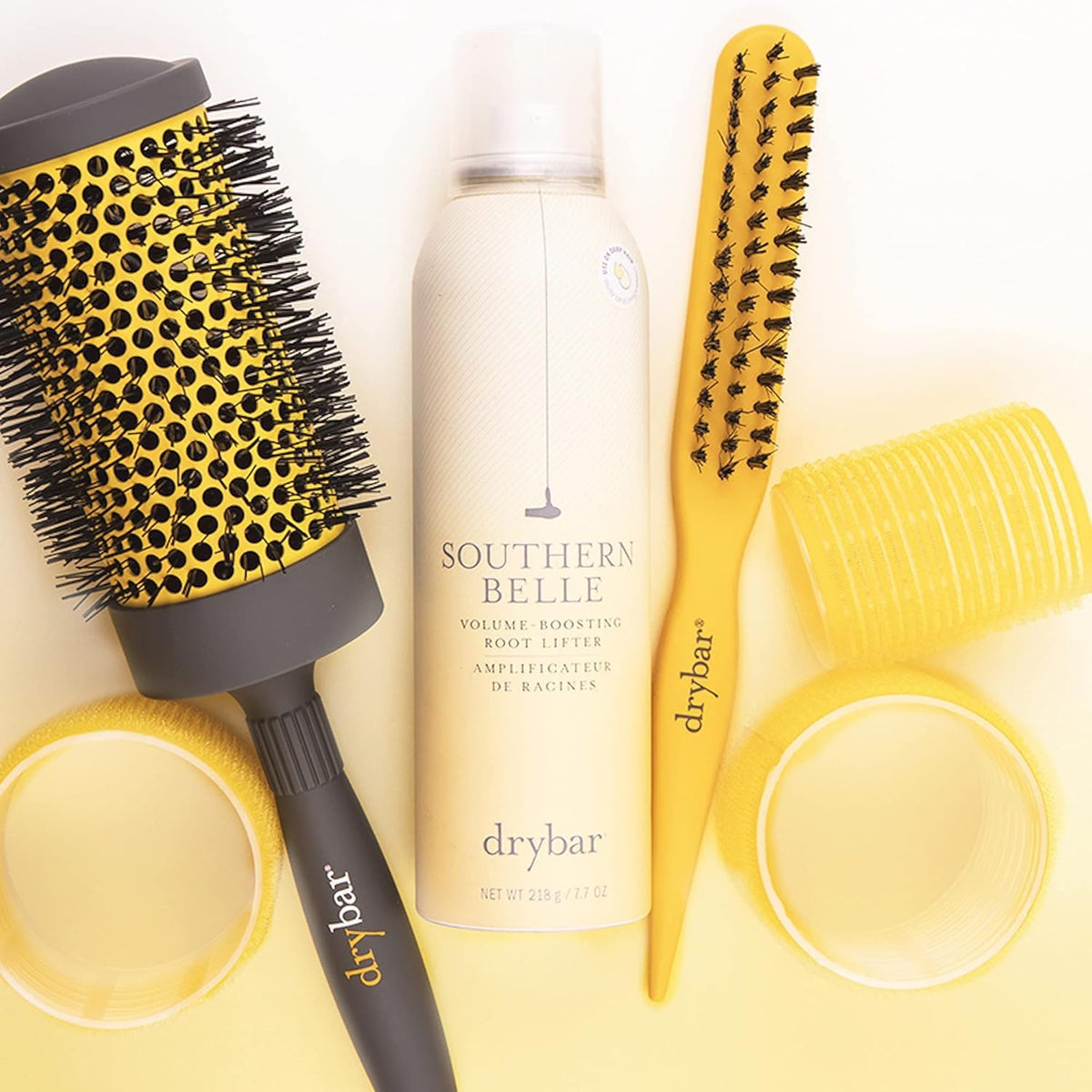 Drybar High Tops on bathroom vanity suggesting easy at-home salon results