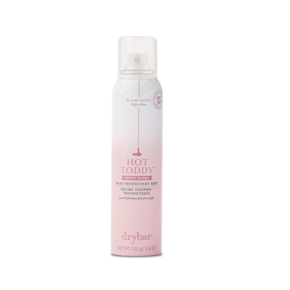 Drybar Hot Toddy front bottle view showing lightweight protectant benefit