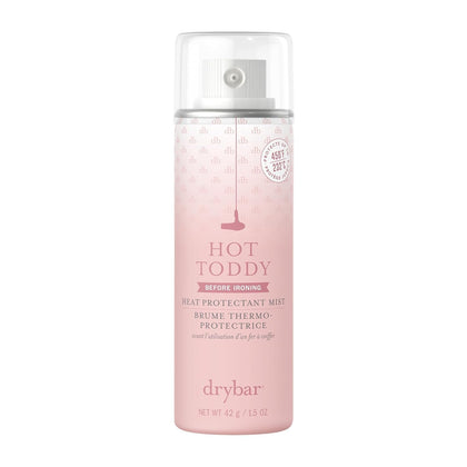 Drybar Hot Toddy front bottle showing branding and travel size benefit