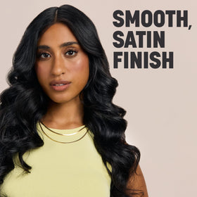 Drybar Hot Toddy visible texture on strand for smooth satin finish