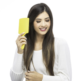 Drybar Lemon Bar bristles detail showing flexible nylon bristles for gentler detangling