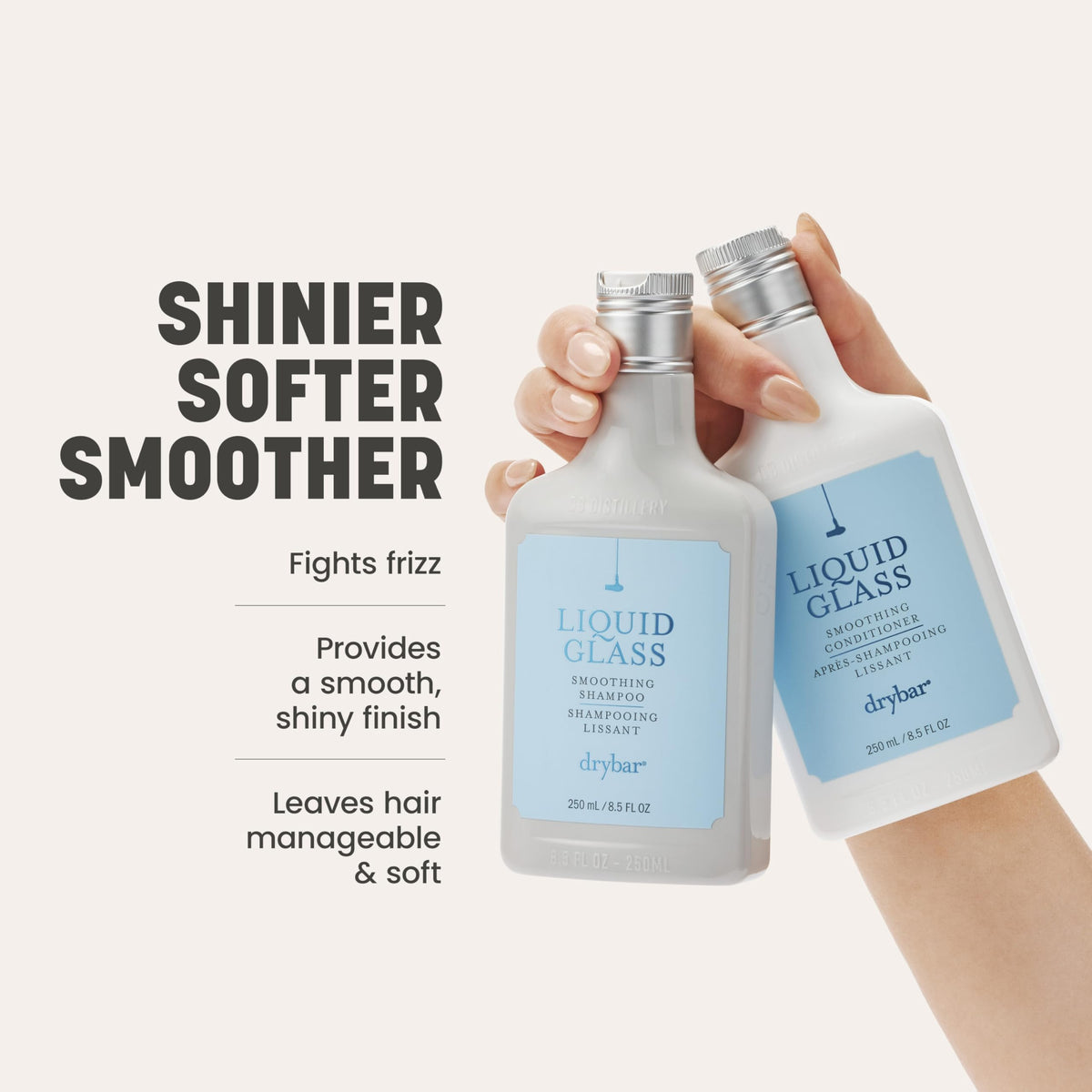 Drybar conditioner cream texture on hand illustrating lightweight hydration