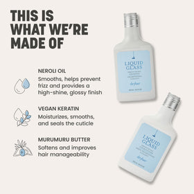 Neroli oil visual with flowers highlighting Drybar ingredient that smooths and adds glossy finish