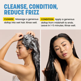 Drybar being applied to wet hair for detangling and frizz reduction benefit