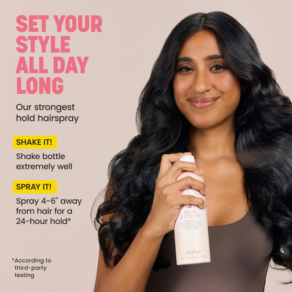 Drybar hairspray in boudoir scene for salon-quality at-home finishes