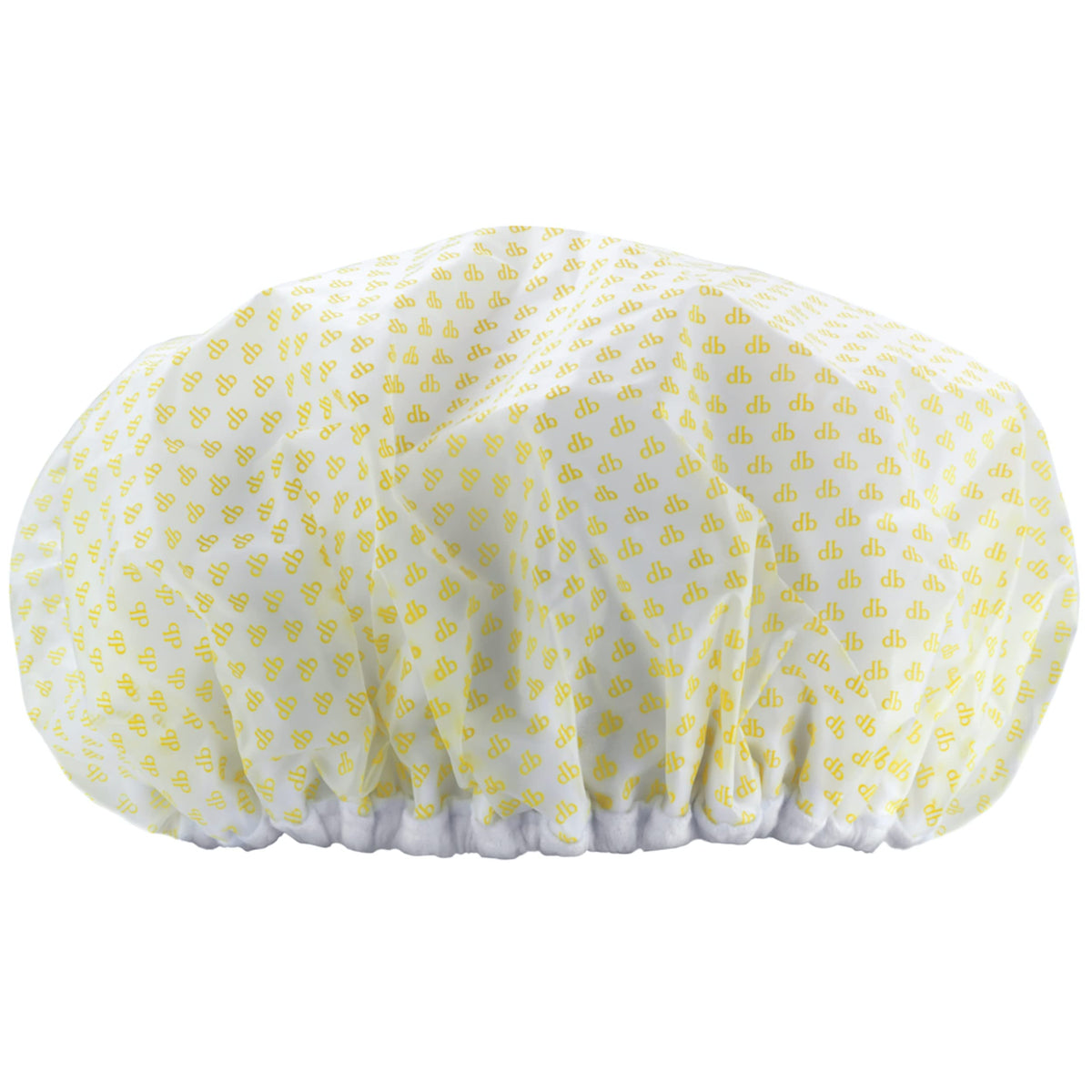 Drybar shower cap front packaging showing extra-large size and protective design