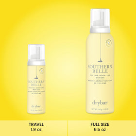 Drybar mousse placed on bathroom shelf in lifestyle setting for everyday use