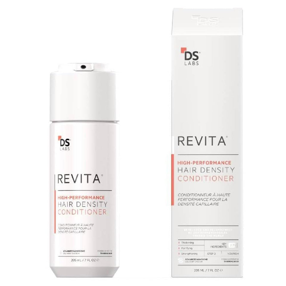 DS Laboratories front bottle showing Revita Conditioner and clean packaging benefit