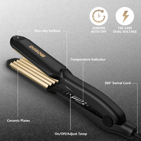 DSHOW temperature controls display showing five settings for hair protection