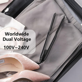 DSHOW packaging showing dual voltage label for worldwide travel compatibility