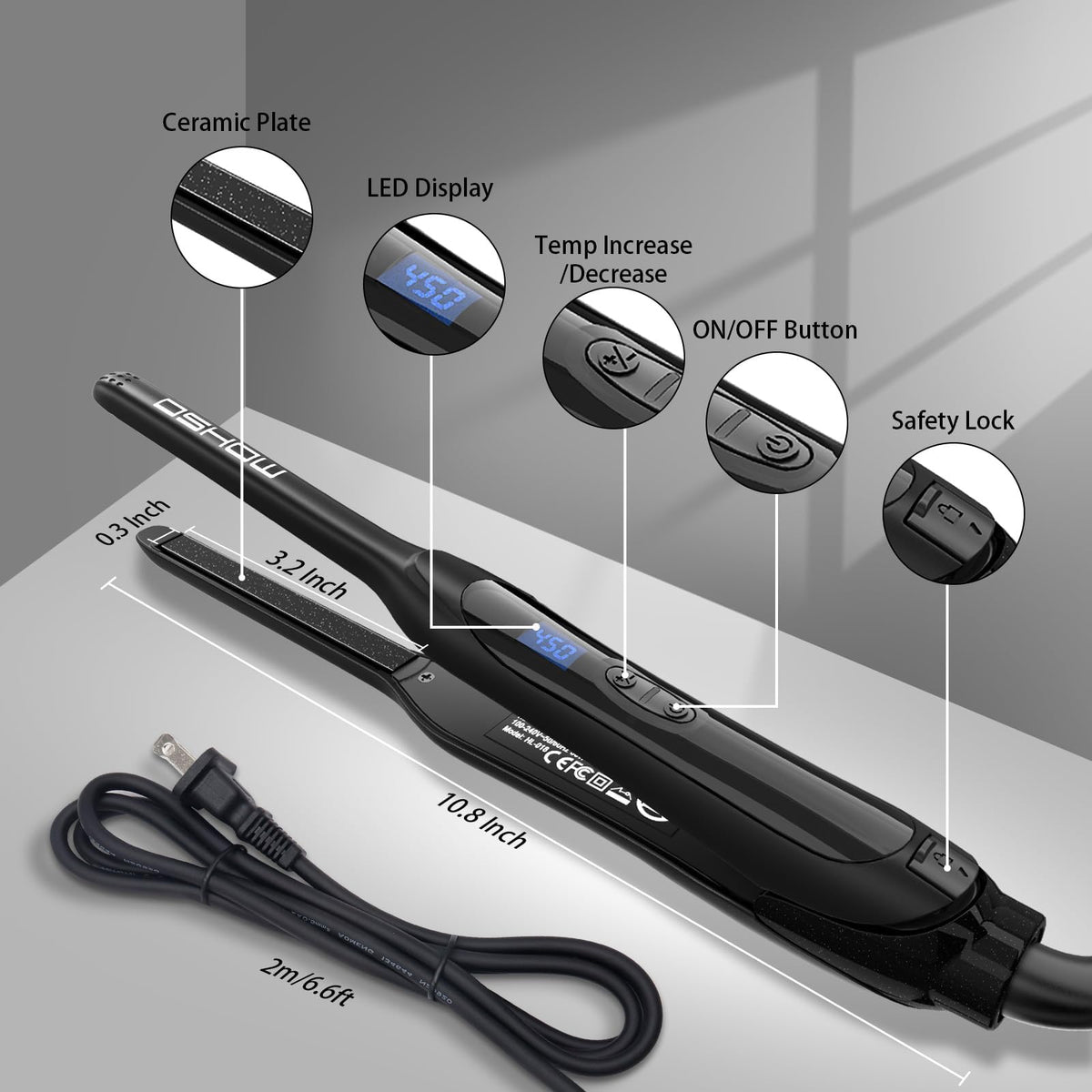 DSHOW beside smartphone to show compact weight and travel convenience