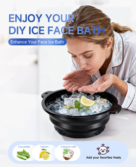 Dtuoen built-in ice tray close-up showing even cooling surface for full-face benefit