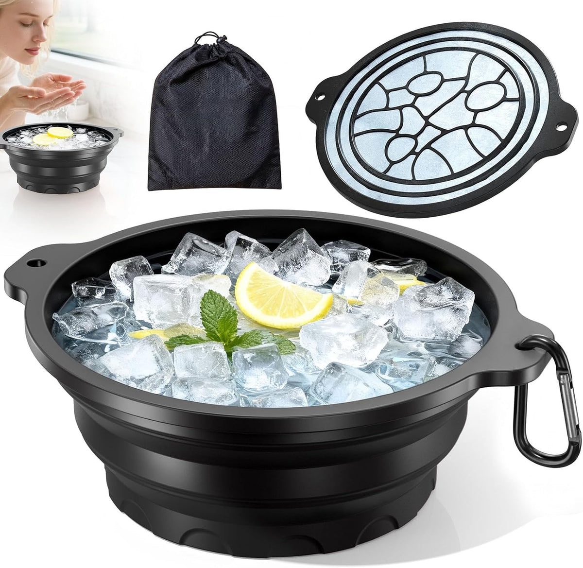 Dtuoen face bowl front view showing compact design and portability benefit
