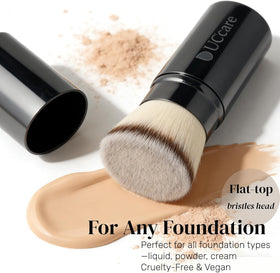 DUcare brush blending tanning mousse on skin for streak-free even coverage