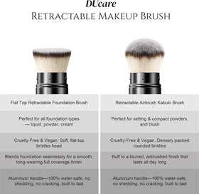 DUcare brush applying bronzer to leg for seamless, full-coverage tan finish